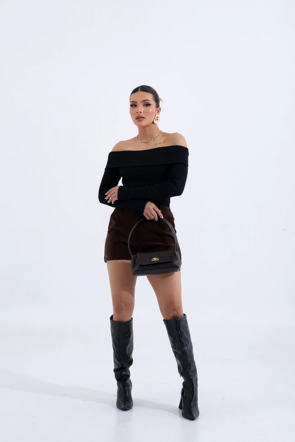 Blusa Bardot Manga Longa - BellaCECÍLIA