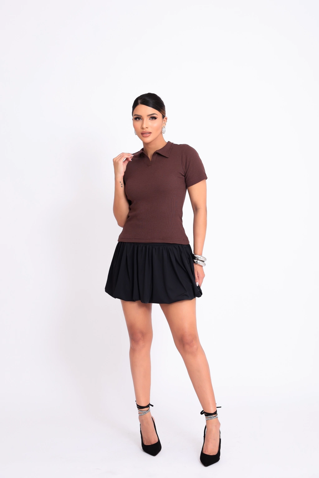 Blusa Polo Básica, Manga Curta - BellaCECÍLIA