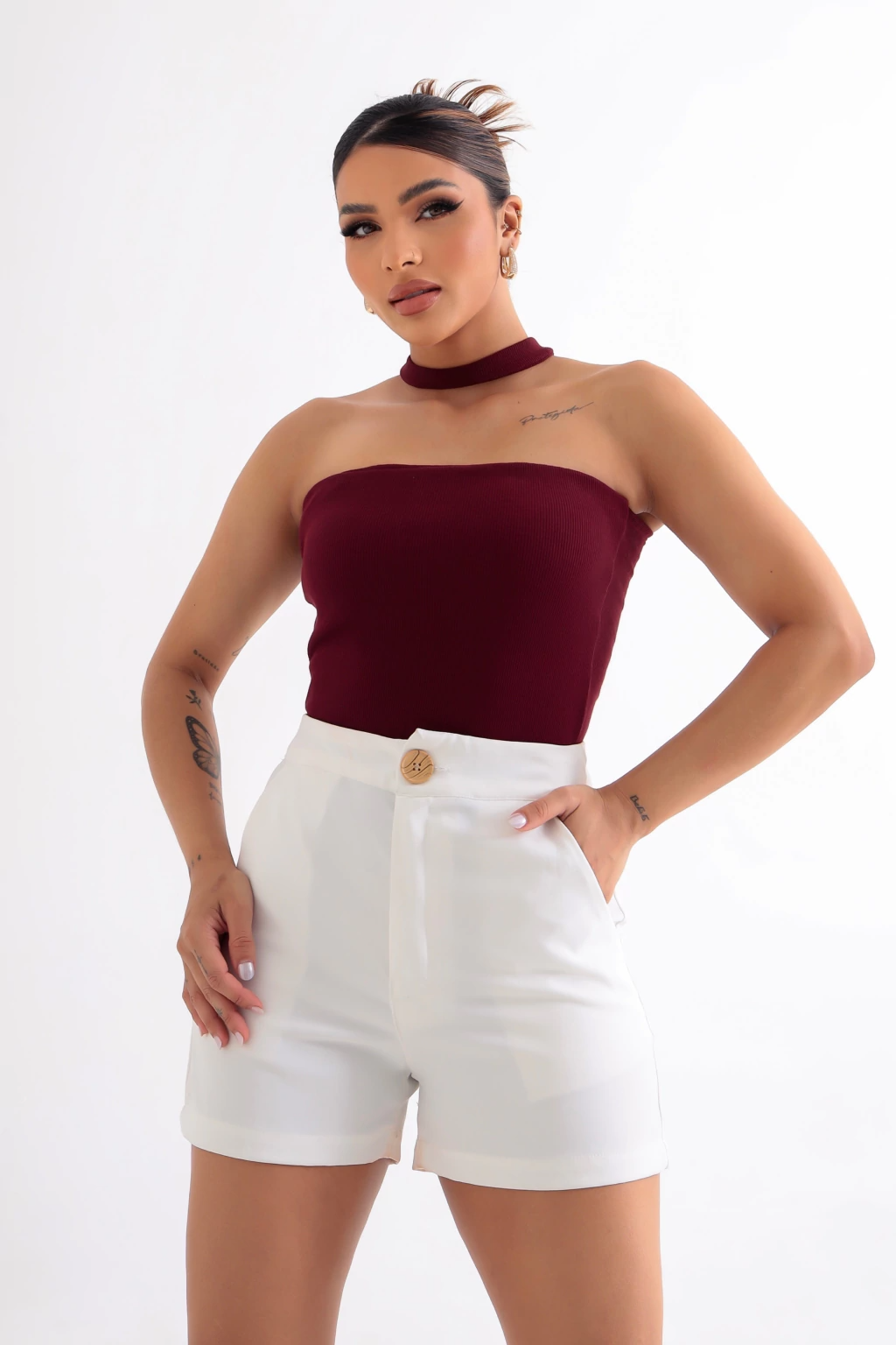 Blusa Tomara que Caia com Choker - BellaCECÍLIA