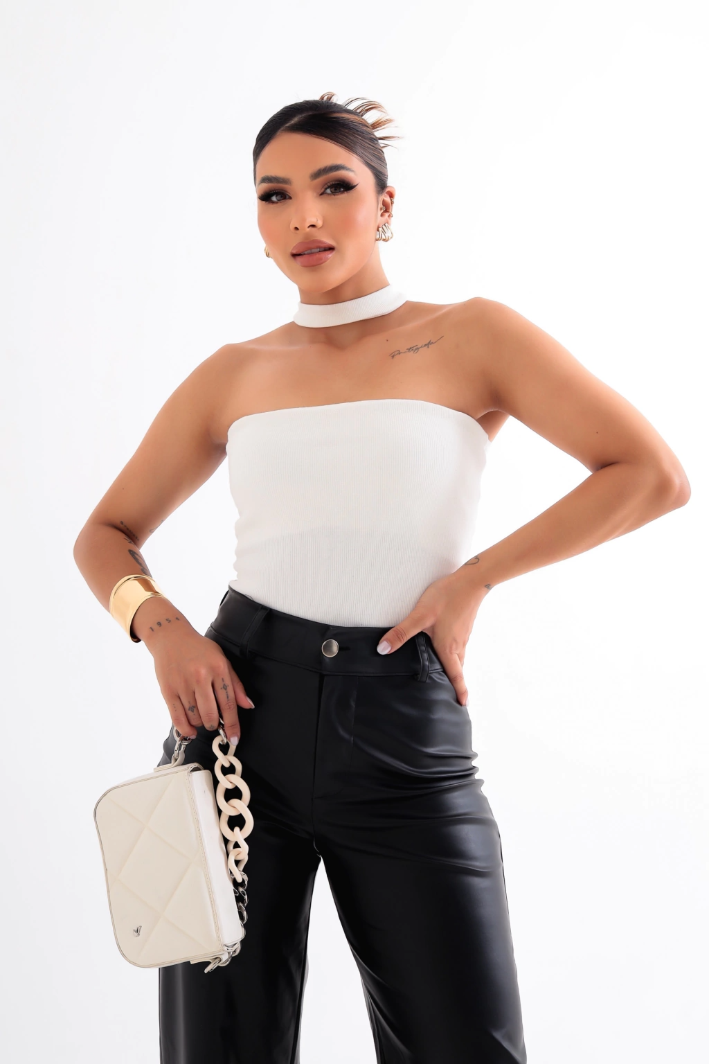 Blusa Tomara que Caia com Choker - BellaCECÍLIA
