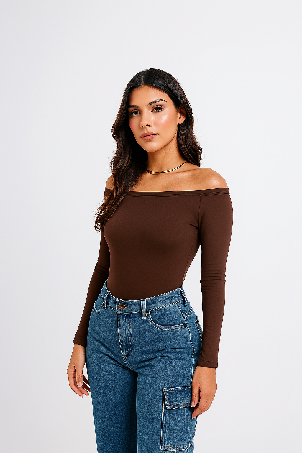 Blusa Ombro a Ombro Manga Longa - BellaCECÍLIA