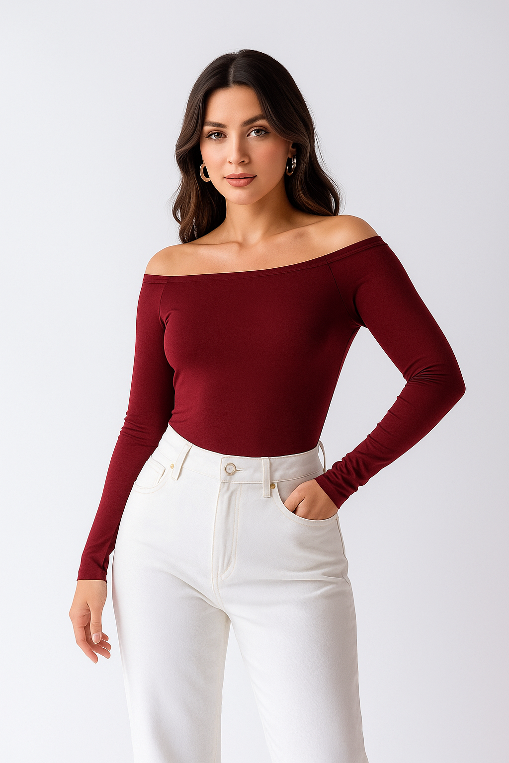 Blusa Ombro a Ombro Manga Longa - BellaCECÍLIA