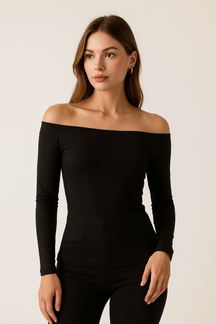Blusa Ombro a Ombro Manga Longa - BellaCECÍLIA