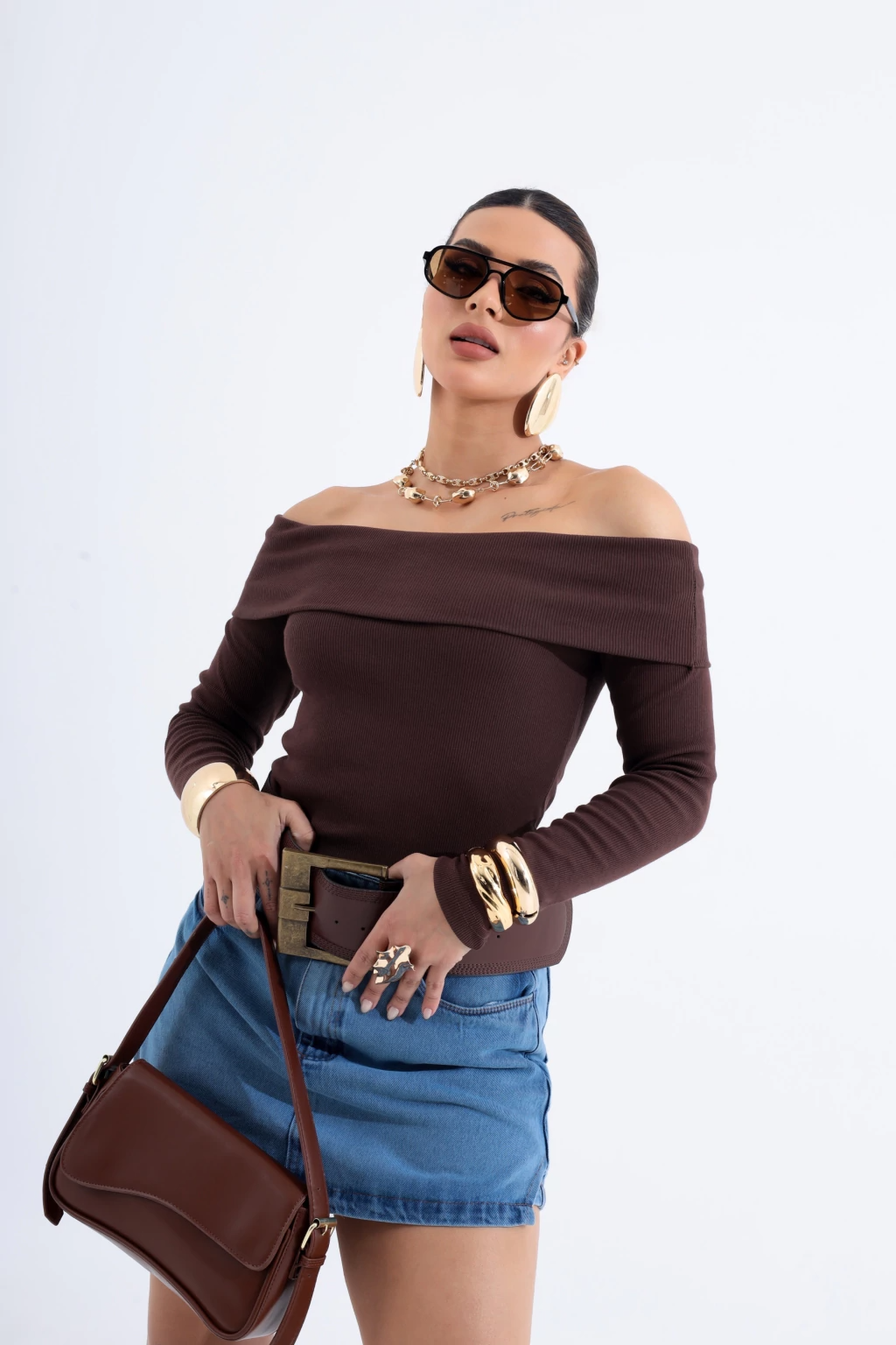 Blusa Bardot Manga Longa - BellaCECÍLIA