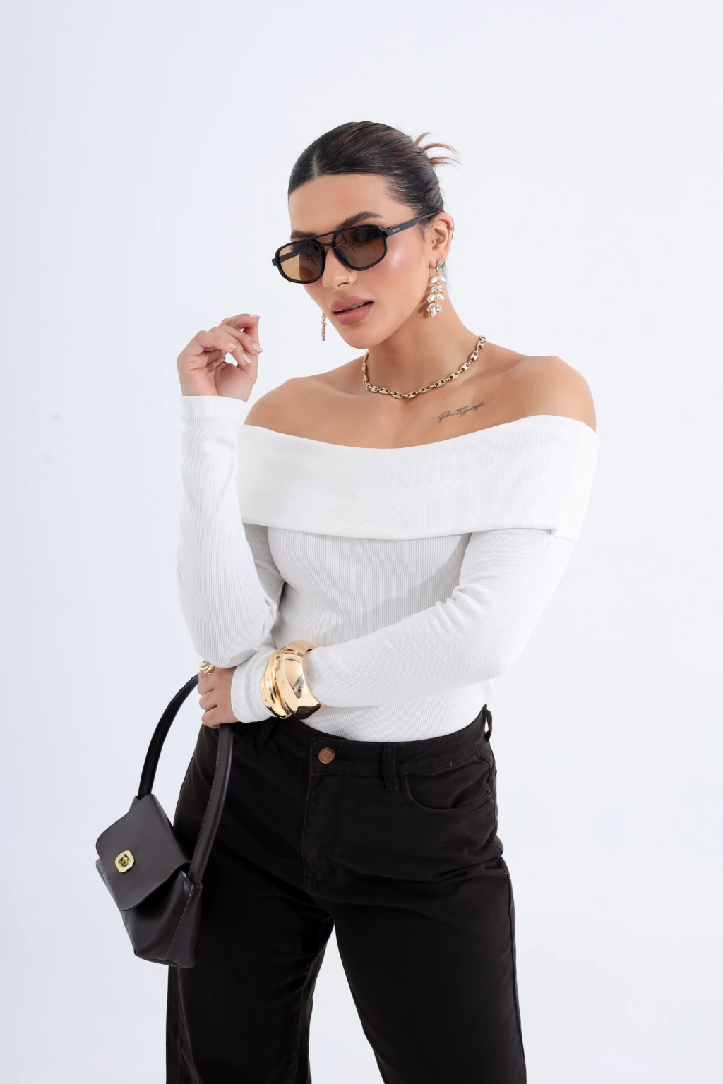 Blusa Bardot Manga Longa - BellaCECÍLIA