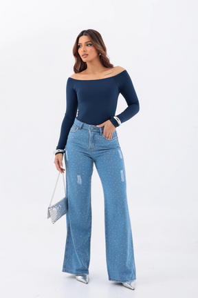 Blusa Ombro a Ombro Manga Longa - BellaCECÍLIA