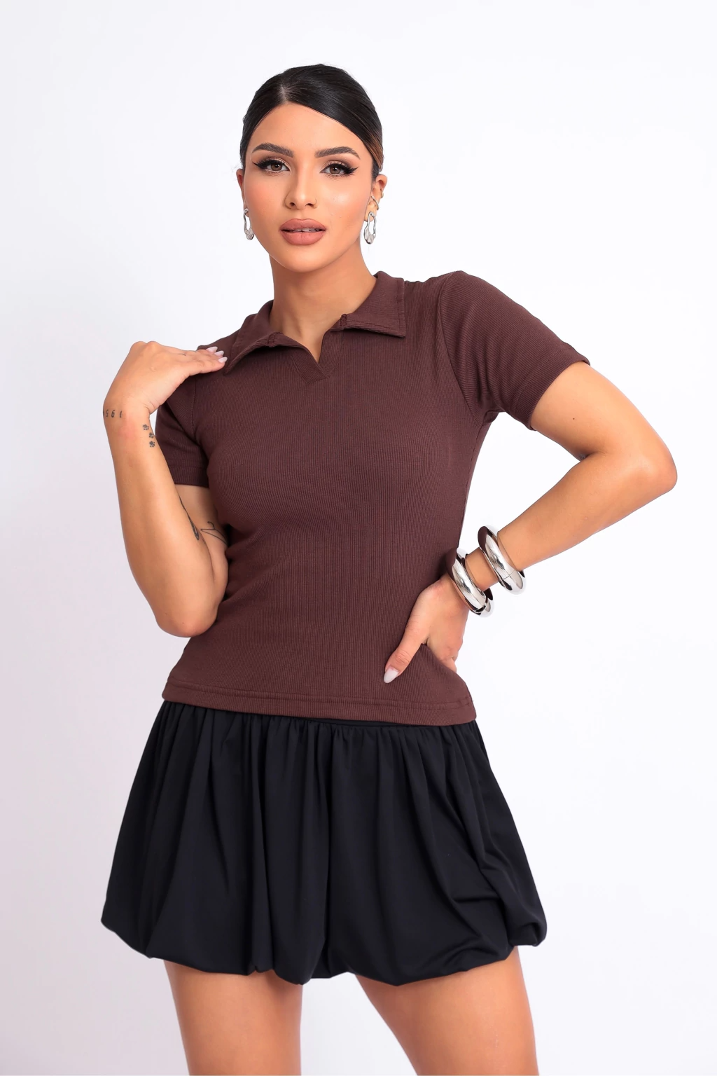 Blusa Polo Básica, Manga Curta - BellaCECÍLIA