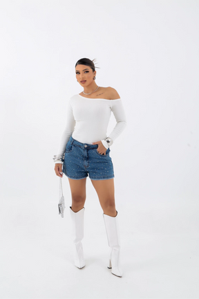 Blusa Ciganinha Ombro a Ombro Manga Longa – BellaCECÍLIA
