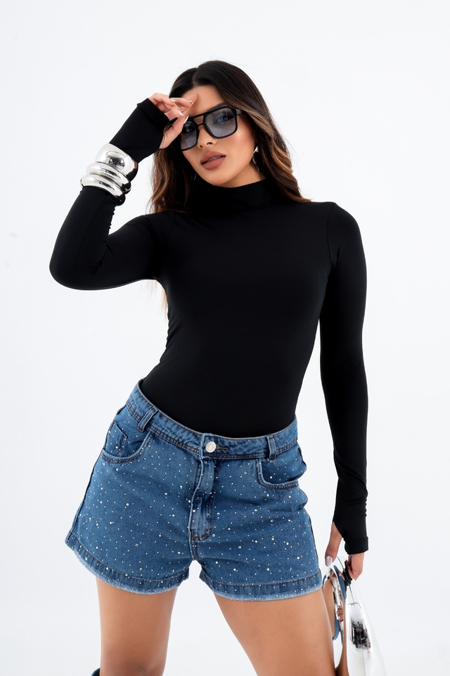 Blusa Gola Alta, Manga Longa e Abertura para o Dedo – BellaCECÍLIA